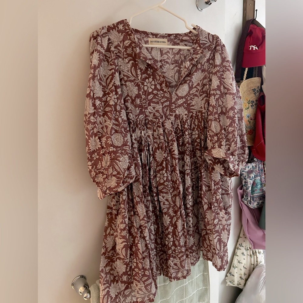 NWT Daughters of India Kyra Mini Dress in Musk